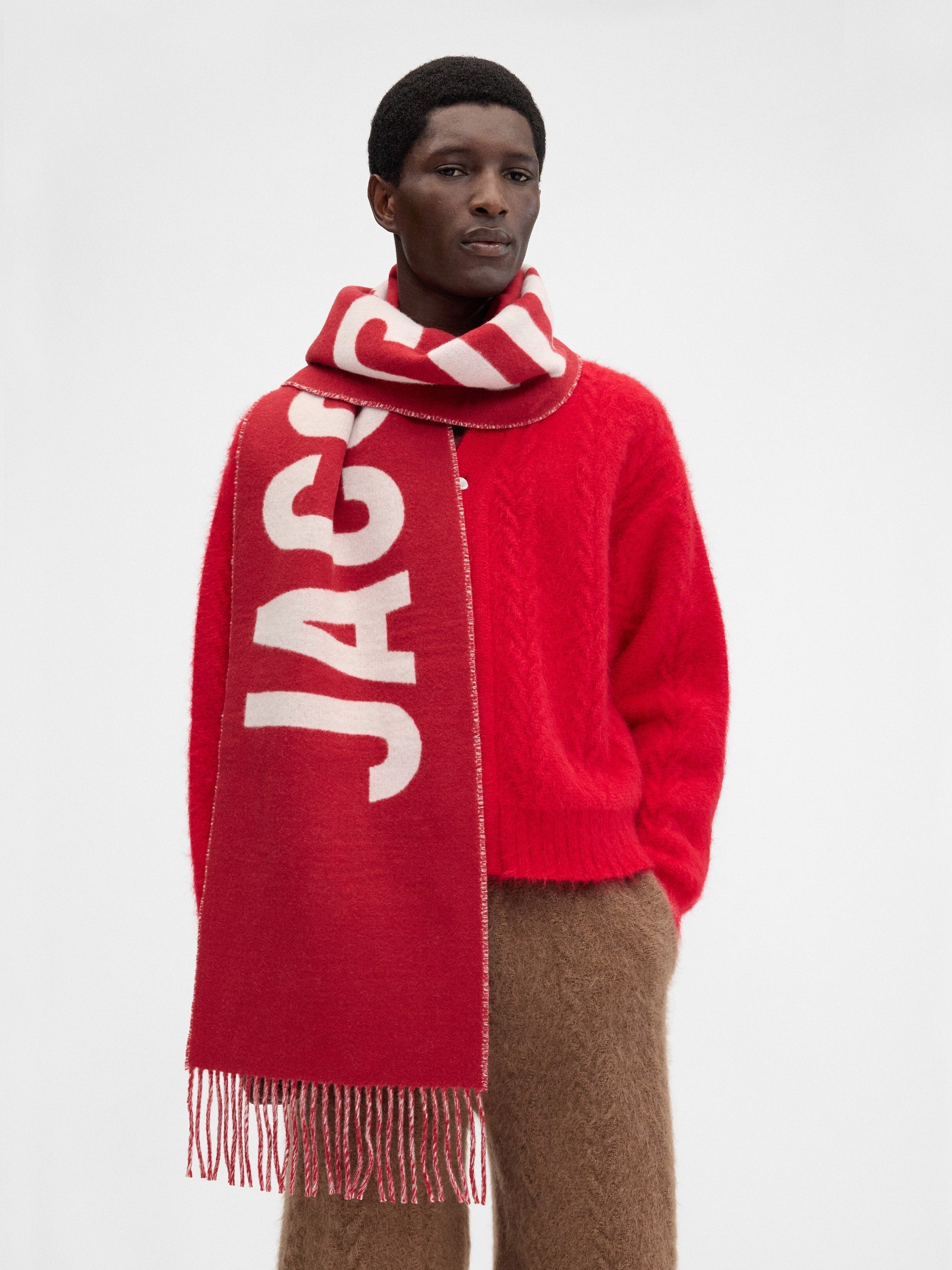 JACQUEMUS Fringe Logo Scarf